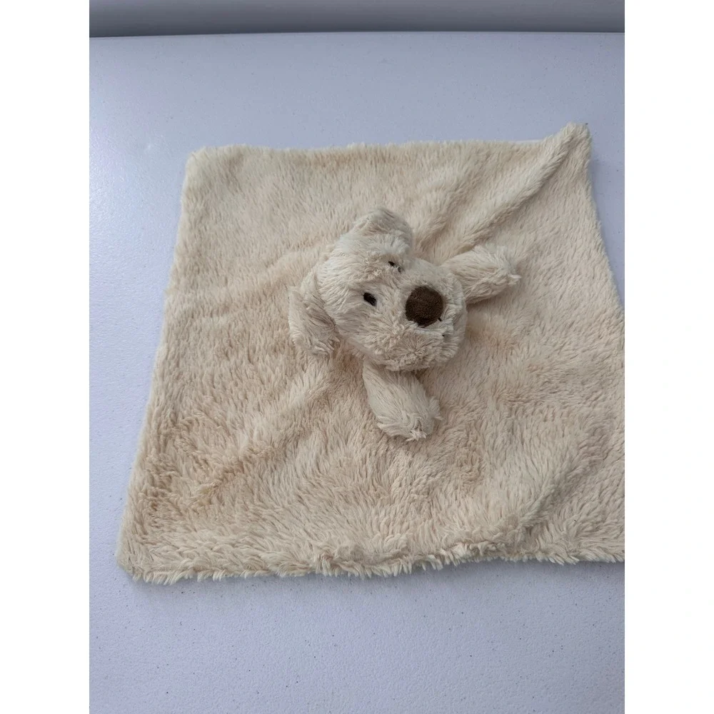 Kellytoy Plush Puppy Dog Security Blanket Lovey 13in Tan Cream Stuffed Animal